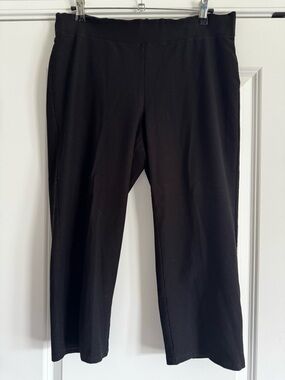 Eileen Fisher Black Washable Stretch Crepe Crop Pants Size M Minimalist Chic